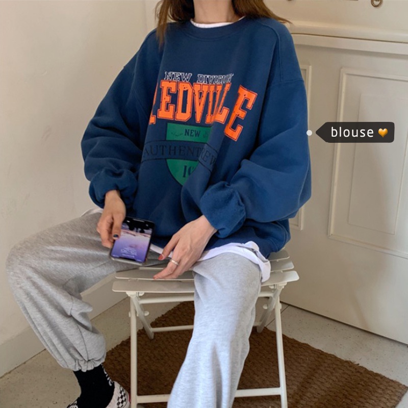 Áo len dài tay giả hai lớp phong cách Hàn Quốc trẻ trung thanh lịch dành cho nữ