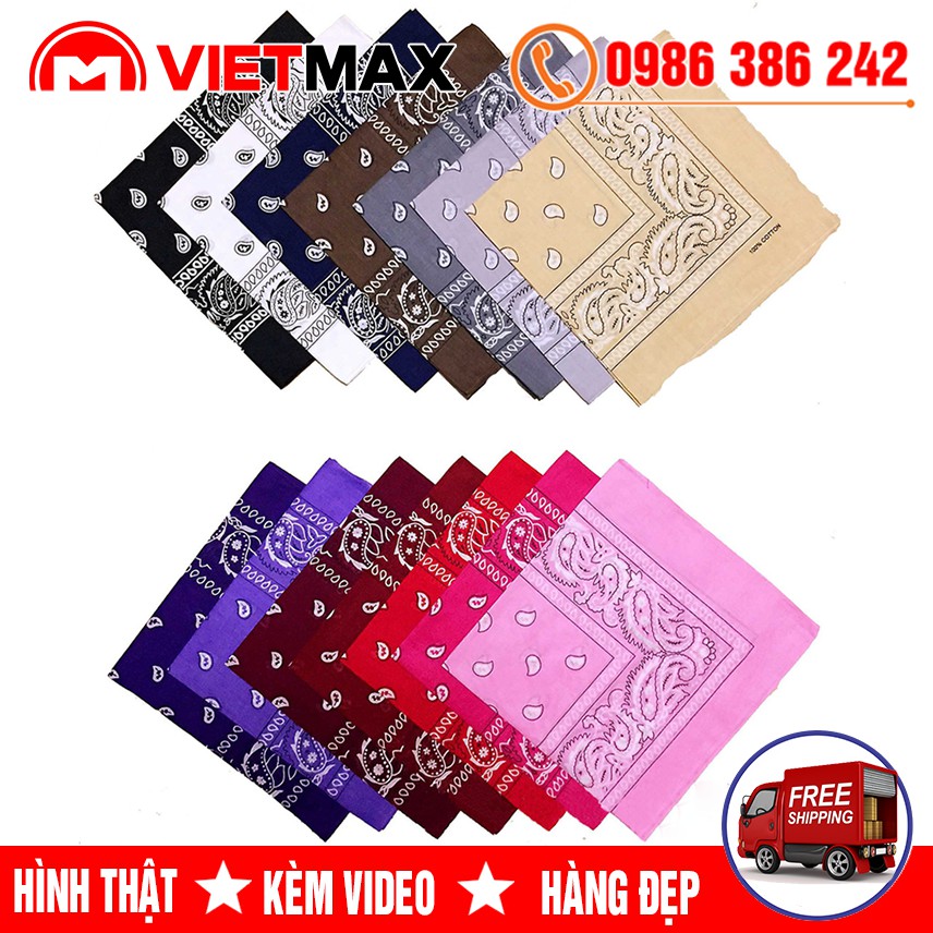 Khăn Turban Headband Bandana Vải Họa Tiết Độc Đáo Kiểu Dáng Hàn Quốc 55x55 cm