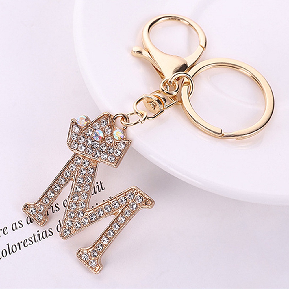 Móc Khóa Hình 26 Chữ Cái Đính Đá Sang Trọng