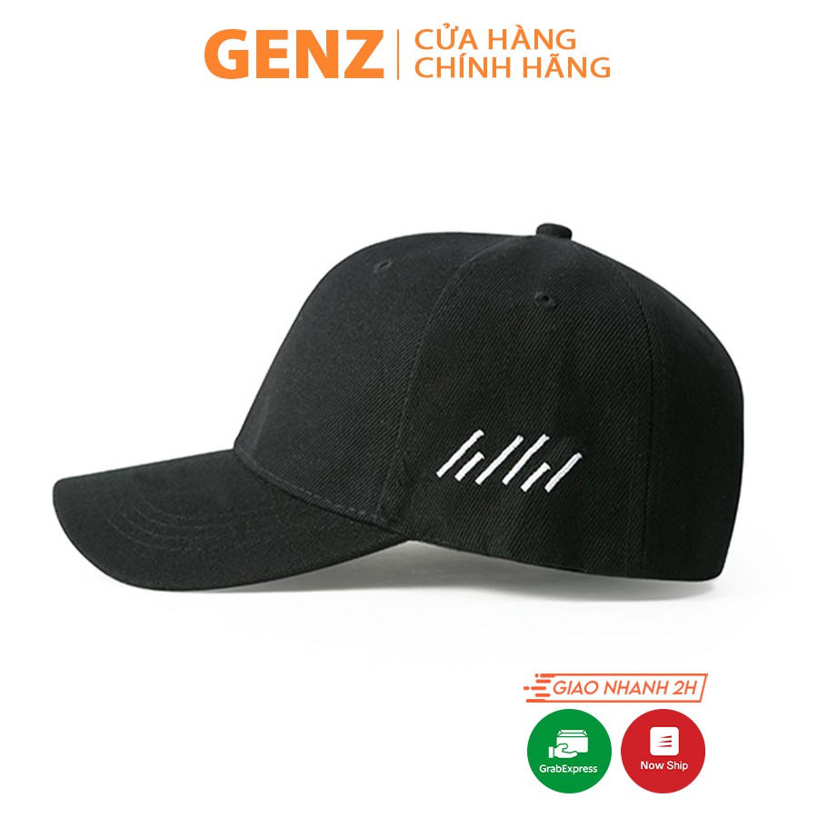 Nón kết lưỡi trai Unisex GENZ phong cách Ulzzang thêu đường kẻ bên hông ZA789