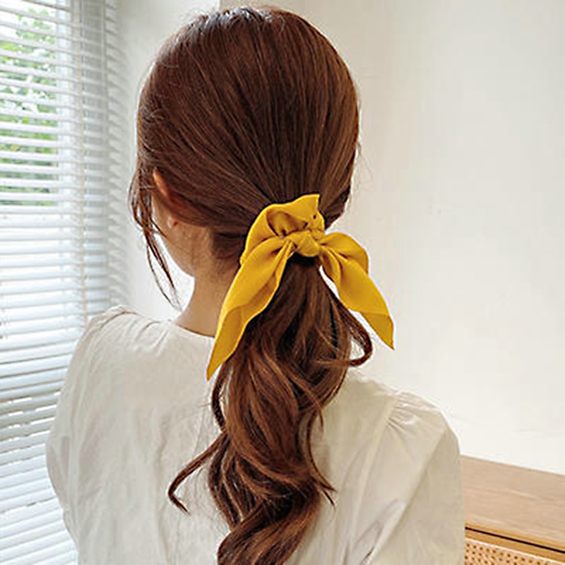 Dây Cột Tóc Tai Thỏ Bản Lớn Mềm Mại Ngọt Ngào DIY