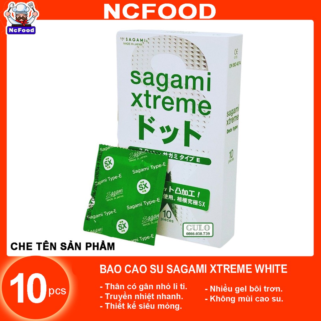 Bao Cao Su Gân Gai Sagami Extreme White Hộp 10 cái NC