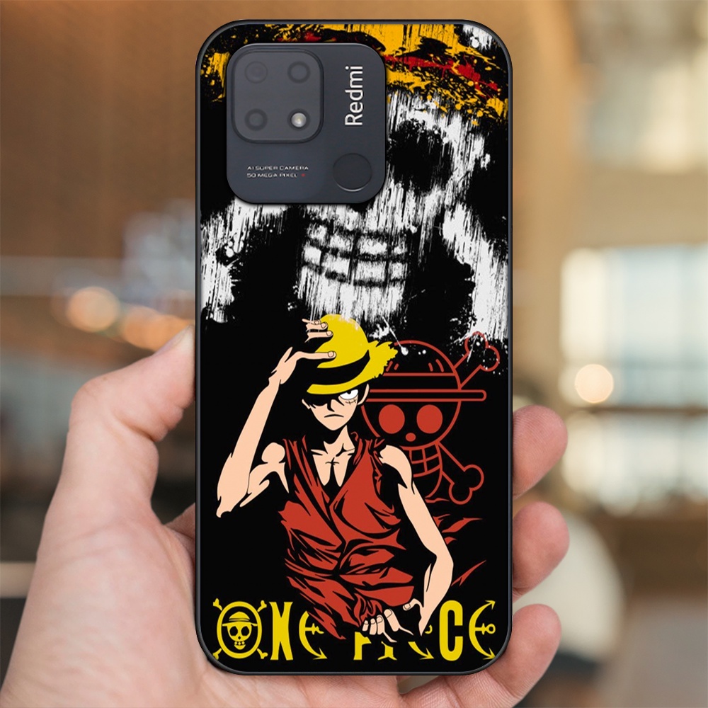 Ốp lưng Xiaomi Redmi 10C viền đen in hình Luffy One Piece
