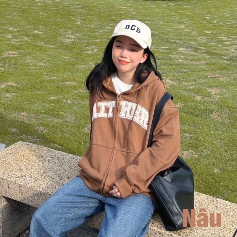 Áo Khoác Nỉ ATT HER [FREESHIP] Áo Nỉ Hoodie Nữ form rộng Ulzzang