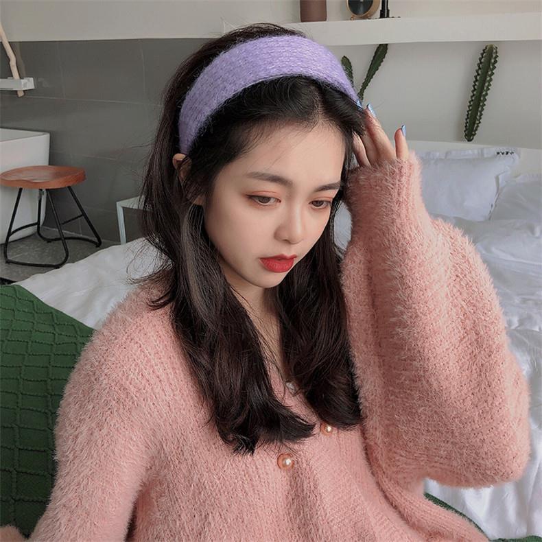 Kẹp Tóc Dệt Kim Phối Lưới Màu Đỏ Phong Cách Retro