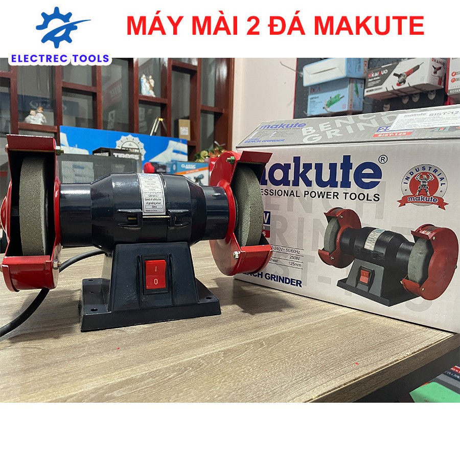 Máy mài đá mini 2 Lưỡi, Máy mài kim loại, Makute SIST-125, Đá 125mm