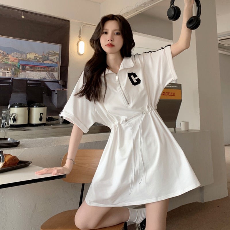 Đầm Thun Thể Thao Lưng Cao Có Dây Kéo Thời Trang Mùa Hè Sành Điệu Cho Nữ Mới