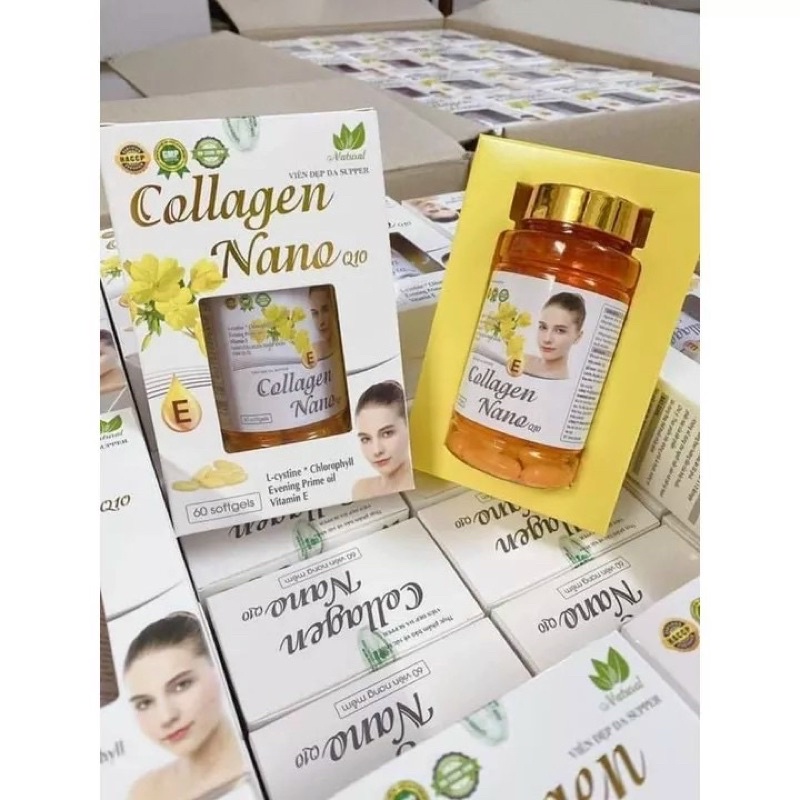 Viên Trắng Da Collagen Nano Q10 Hộp 60v Đẹp Da, Giảm Nám