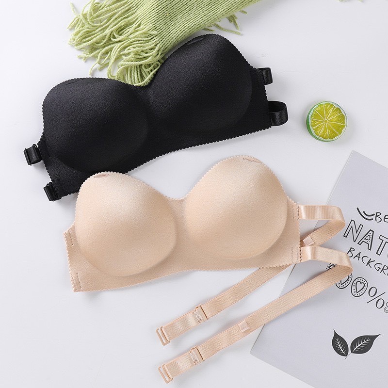 Áo bra không dây su đệm bàn tay nâng ngực