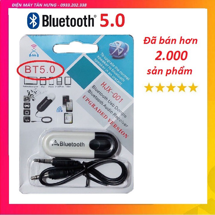 [RẺ VÔ ĐỊCH] USB Bluetooth DONGLE 5.0 & 4.0 HJX 001 loại 1 không nhiễu - dùng cho loa, amply, mixer, equalizer