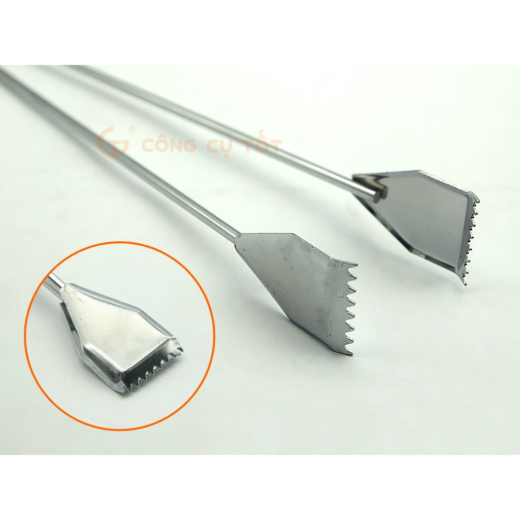 Kẹp gắp rác, kẹp gắp đa năng Inox hình kéo mũi bẹt