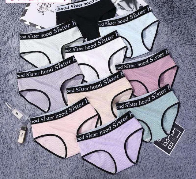 Quần Lót Cotton Lưng Thấp Họa Tiết Chữ