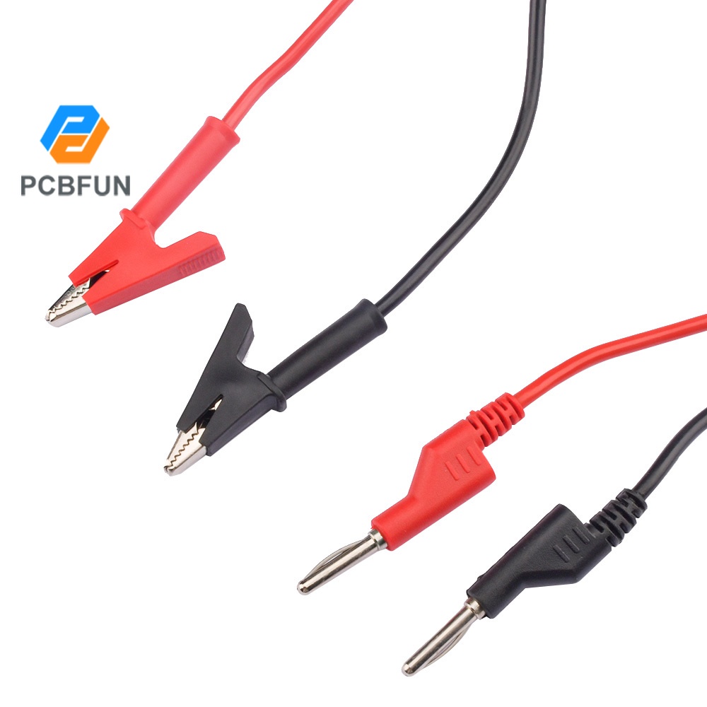 Dây cáp kiểm tra Pcbfun đầu kẹp giắc cắm chuối 8-12A 1m 4mm