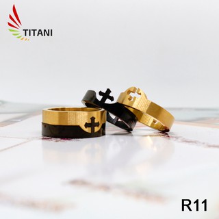Nhẫn nam titanium 2 mảnh lạ mắt