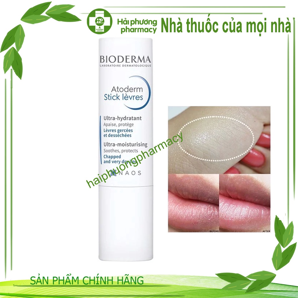 Dưỡng Môi  Bioderma Atoderm Stick Levres Làm Dịu Môi Khô, Nứt Nẻ 4g