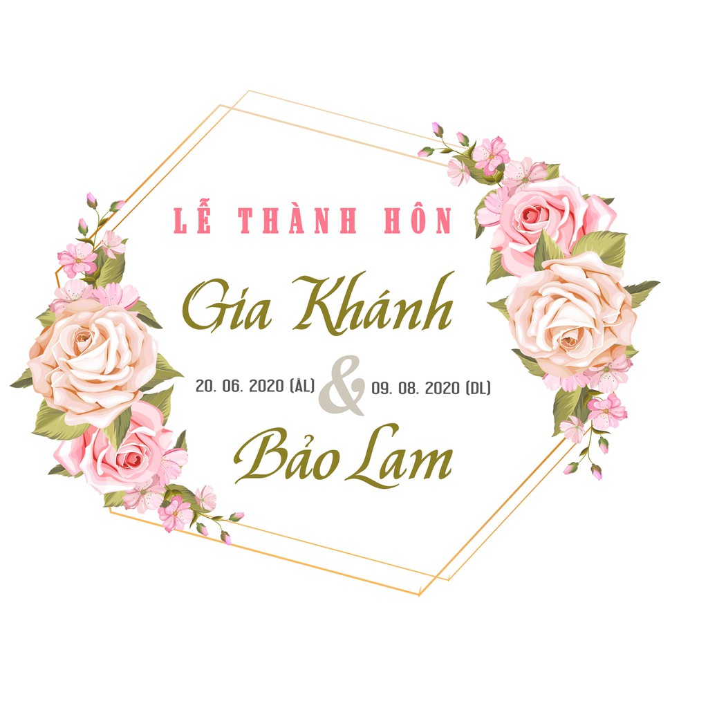 Bảng cưới treo cổng backdrop, cổng hoa