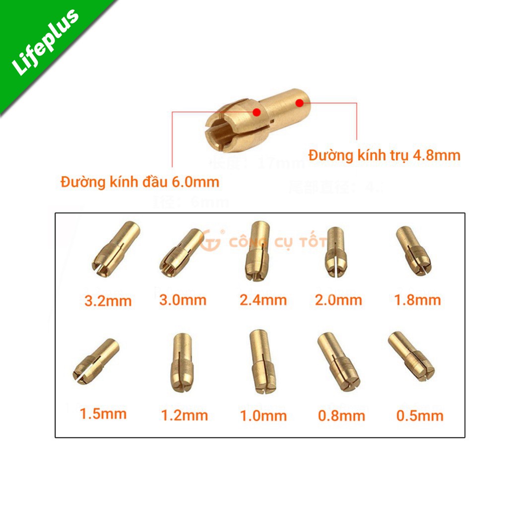 Đầu kẹp máy đa năng bằng đồng chuôi 4.8mm