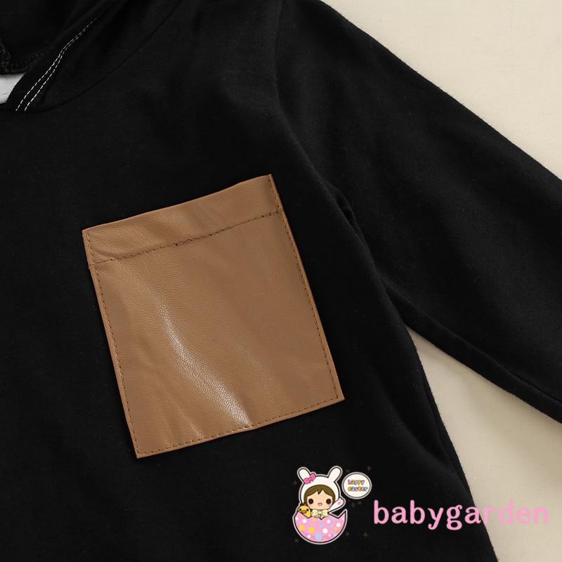 Bộ Áo Hoodie Tay Dài Phối Quần Dài Lưng Thun Thời Trang Cho Bé Trai 6 Tháng - 4 Tuổi