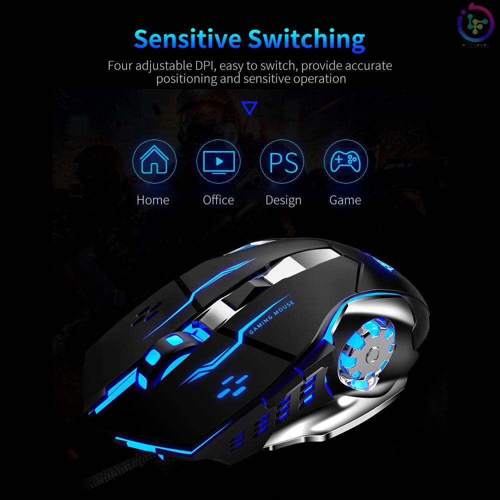 Chuột Gaming Aula S20 Quang Học Có Dây 2400dpi 4 Màu