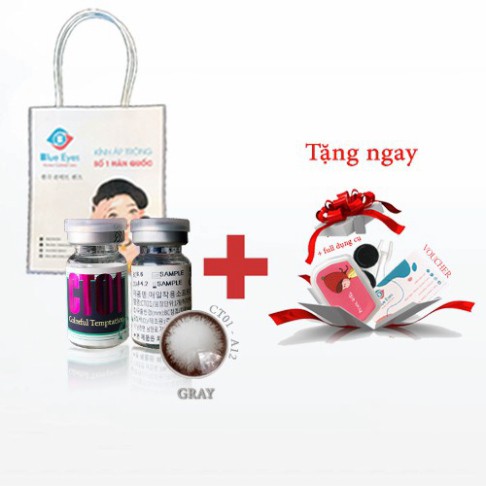 [CAM KẾT CHÍNH HÃNG] <LENS 1 TUẦN> Kính áp tròng Hàn Quốc CT01 A12 GRAY - HSD 1 tuần