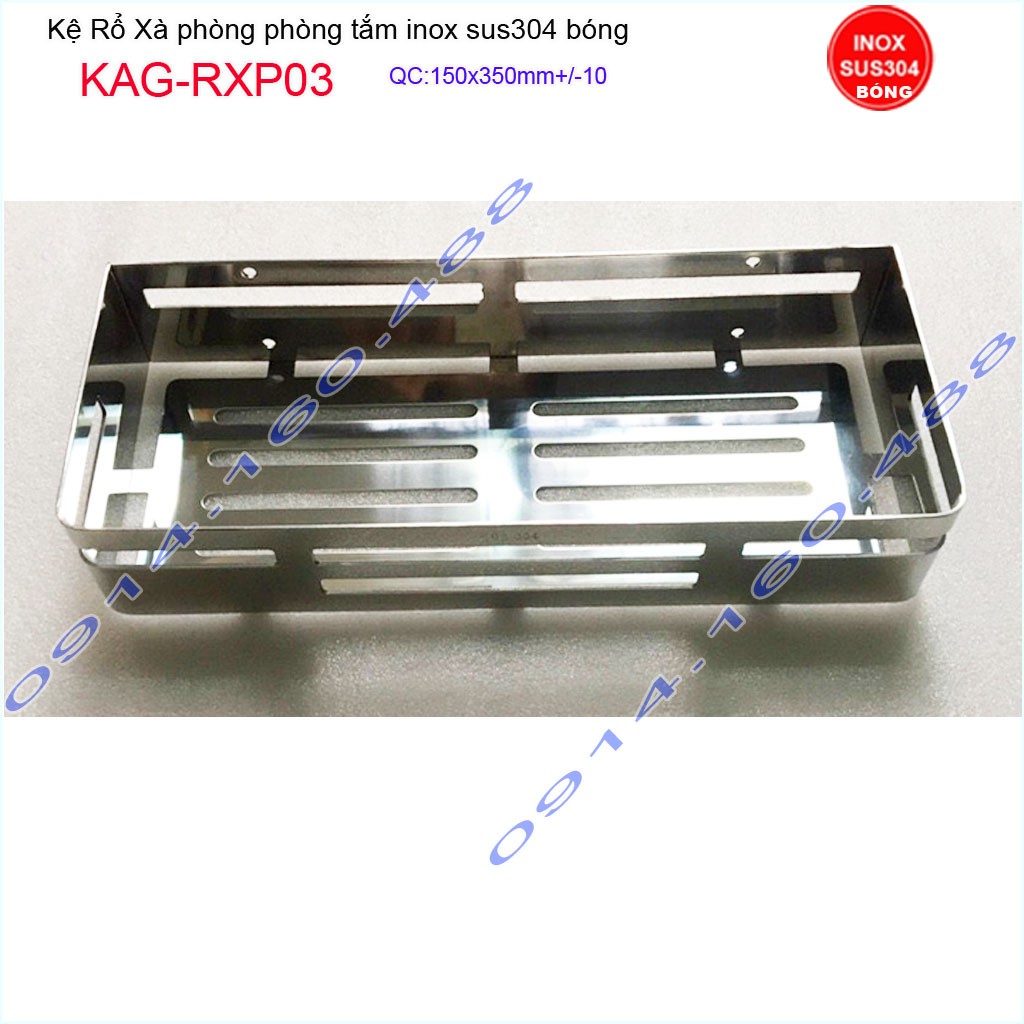 Kệ inox nhà tắm cao cấp Kacebath KAG-RXP03, kệ phòng tắm  35x15cm cao cấp inox dày  sử dụng tốt