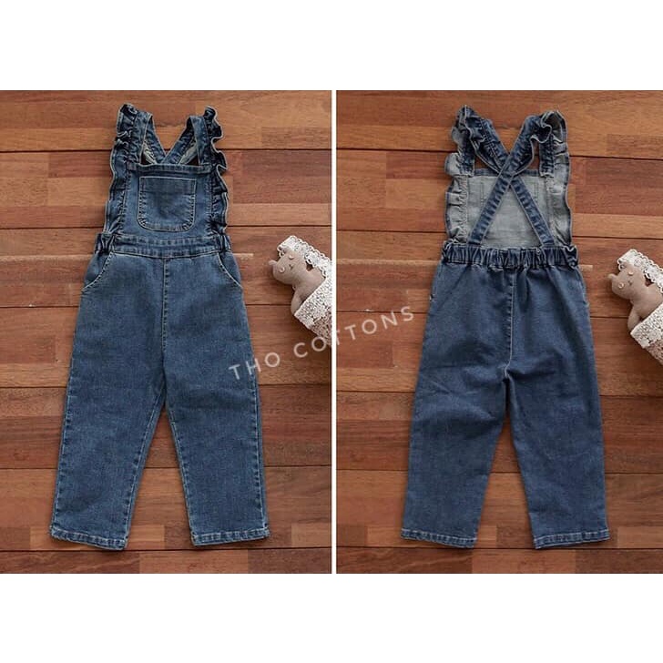 Quần yếm jean korea bé gái siêu xinh
