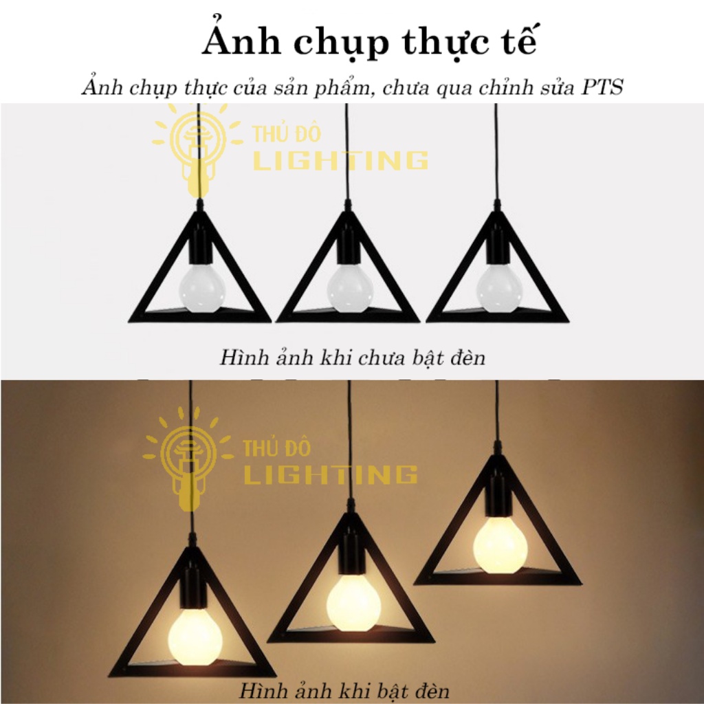 Đèn Thả Trần Phòng Khách THỦ ĐÔ LIGHTING Thiết Kế Chụp Đèn Tam Giác Và 2 Loại Đế Chất Liệu Sắt Sơn Tĩnh Điện Bền Chắc