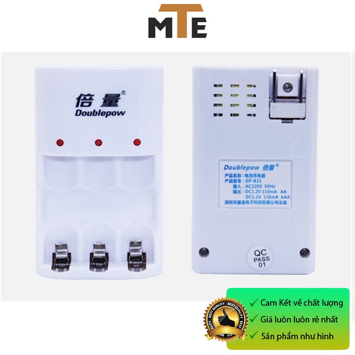 Bộ sạc pin đa năng doublepow DP-B33 - Sạc 3 pin từ nguồn 220V