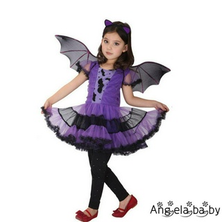 Bộ Đầm Và Băng Đô Hóa Trang Halloween Cho Bé