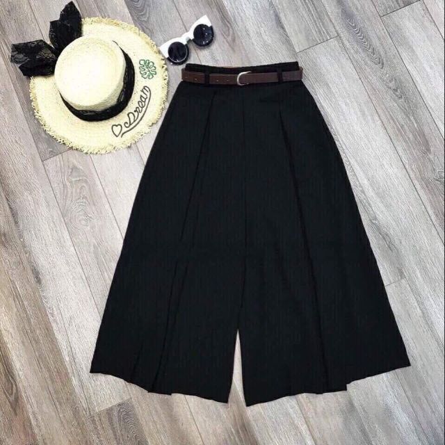 Quần culottes voan kèm belt