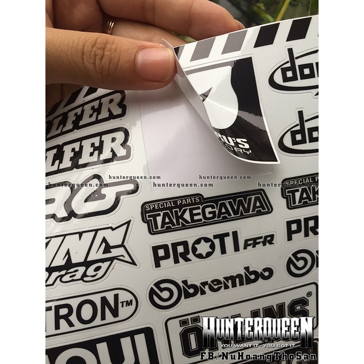 Nguyên tờ Marus 24 logo trắng đen racing dán xe, điện thoại, laptop, nón bảo hiểm. Decal cao cấp chống nước