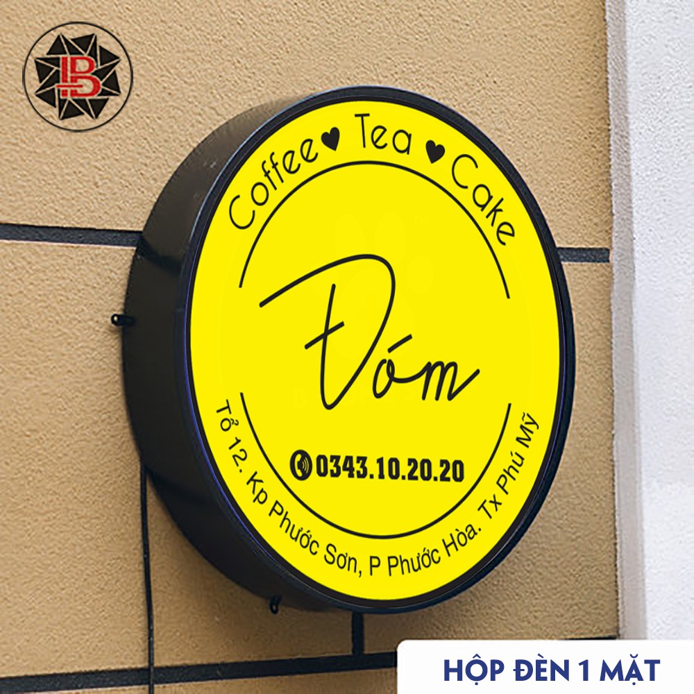 Hộp đèn quảng cáo thương hiệu 1 mặt - dành cho xe đẩy, treo tường - Tròn HDQC1M