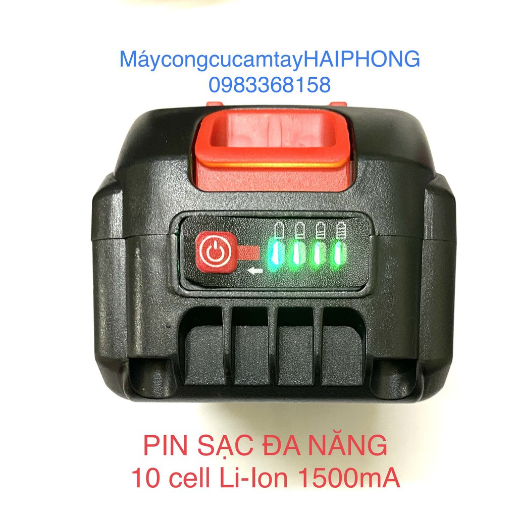 PIN SẠC 21V ĐA NĂNG (10 CELL 1500mAh ) CÓ ĐÈN BÁO DUNG LƯỢNG PIN - 100043PSBOCD
