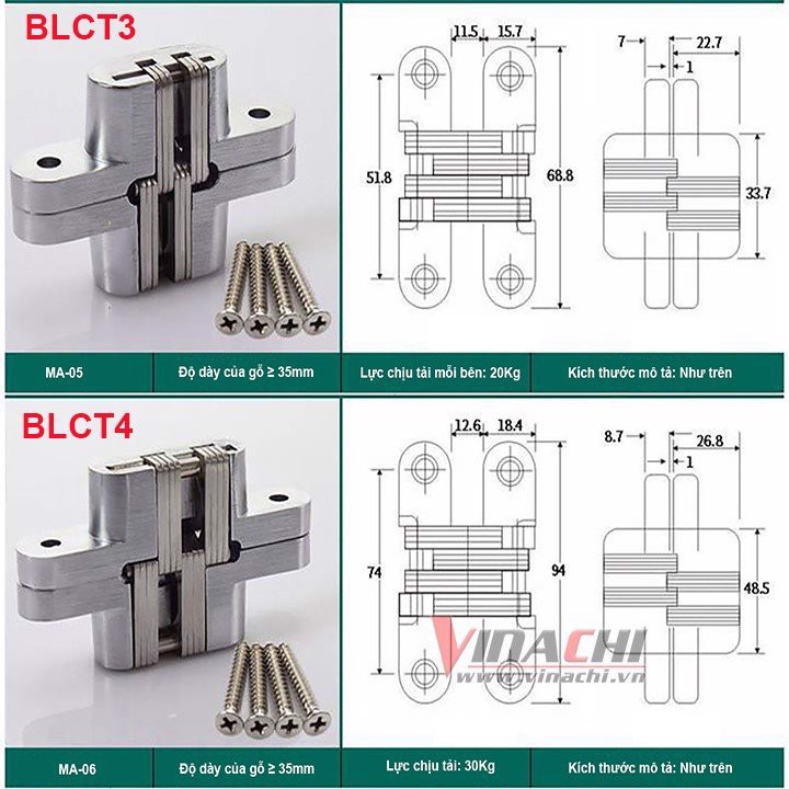 Bản Lề Chữ Thập Chịu Tải Nhiệt Tốt BLCT1- BLCT3