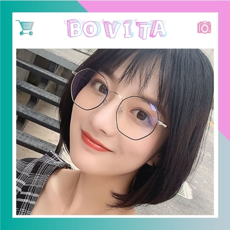Gọng Kính Cận Nữ Thời Trang [FREESHIP] Kính Vintage Giá Rẻ Chất Liệu Kim Loại -A1