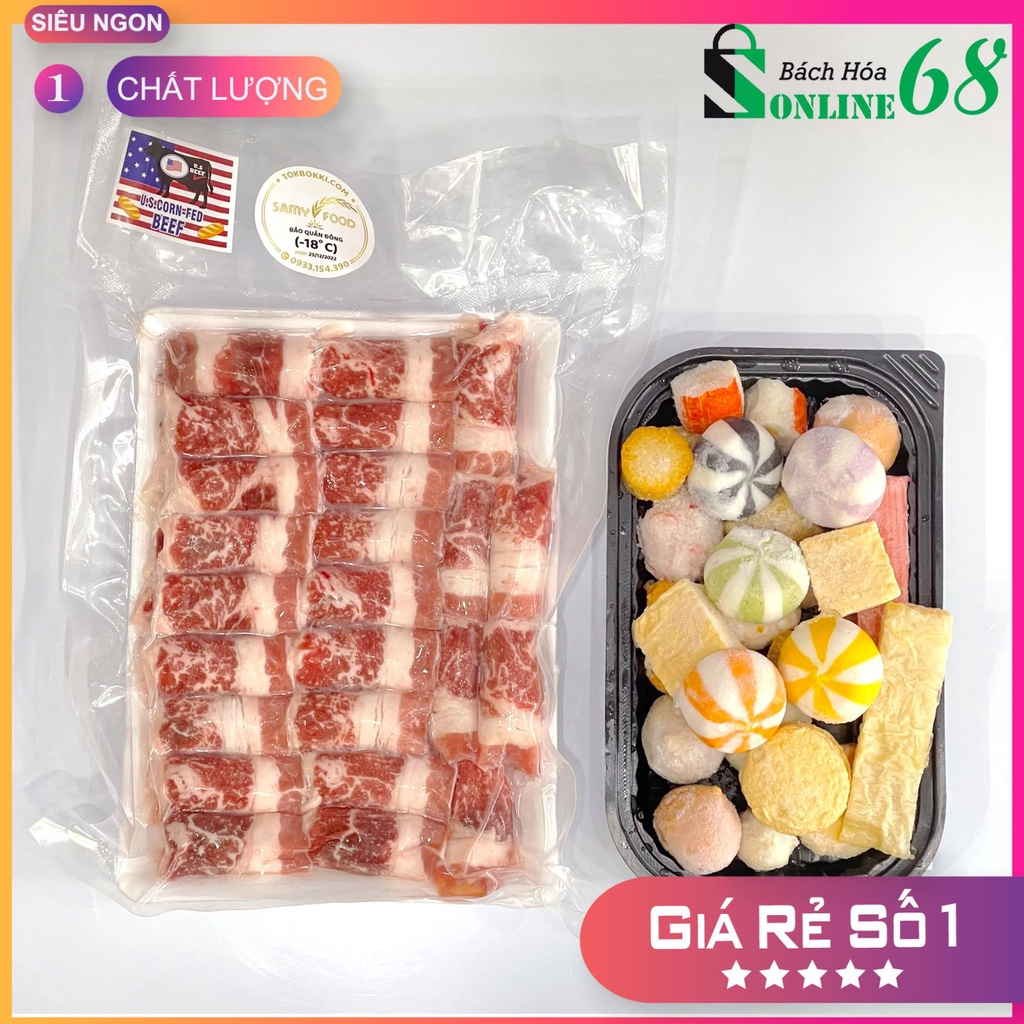 THỊT BÒ BA CHỈ + VIÊN THẢ LẨU MALAYSIA 500G