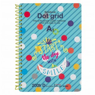 (Combo 5 cuốn) Sổ lò xo đơn KLONG A5 Dot Grid ruột chấm 70/76; MS: 968