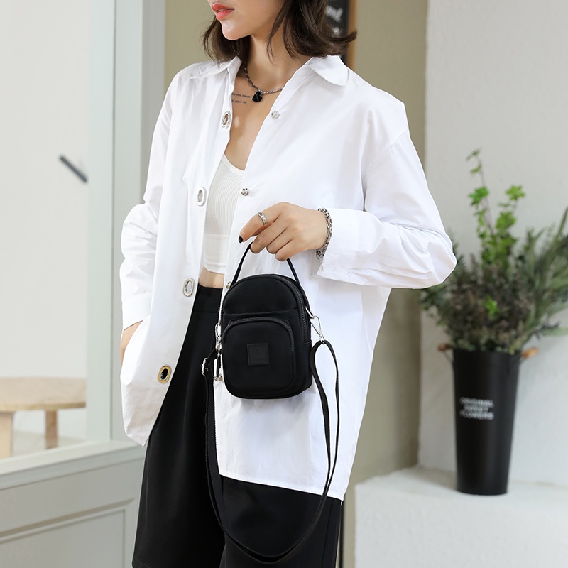 Túi Đeo Chéo Vai Vải Canvas Nylon Cỡ Nhỏ Thời Trang Cho Nữ