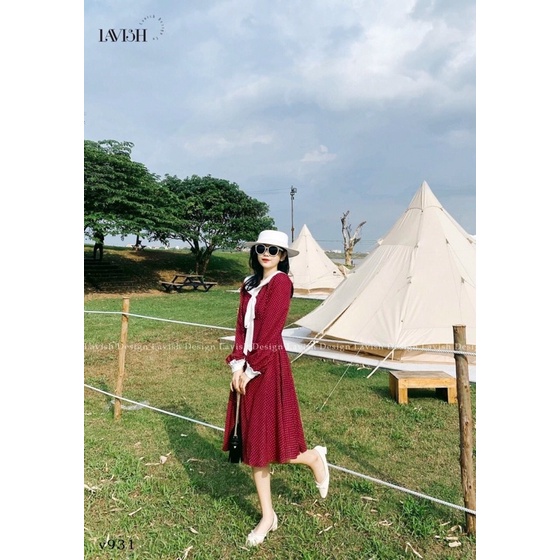 ĐẦM MIDI CHÂM BI NƠ CỔ TH