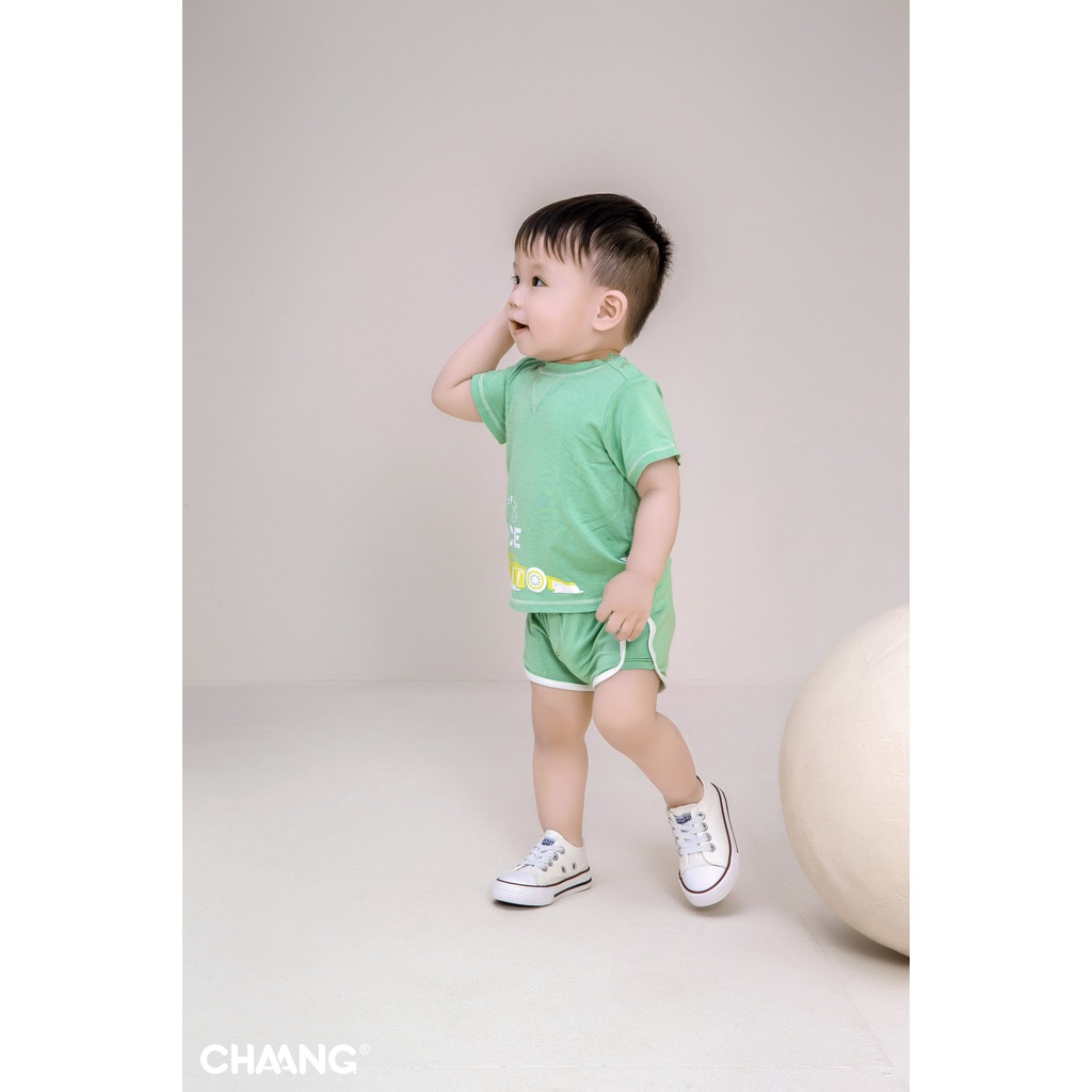 Áo thun phông cộc tay cotton mềm mát cho bé trai Chaang Active