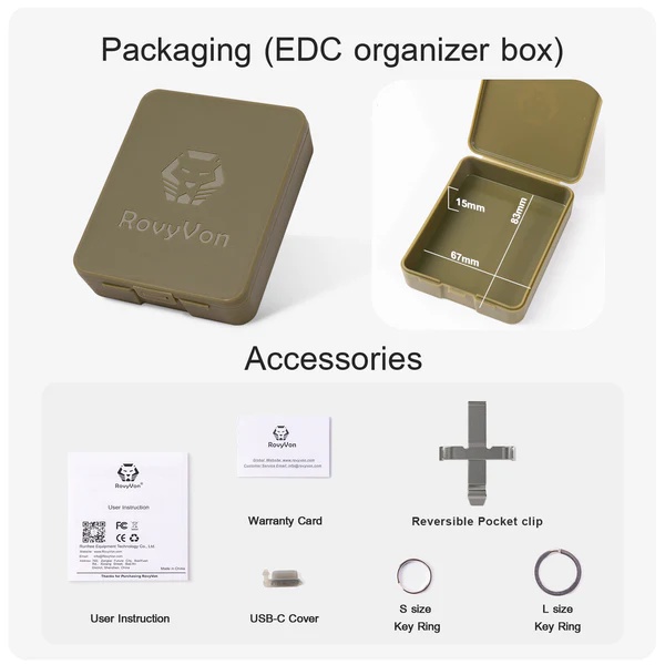 Đèn pin Rovyvon Angel Eyes E1 Hybrid Keychain Flashlight