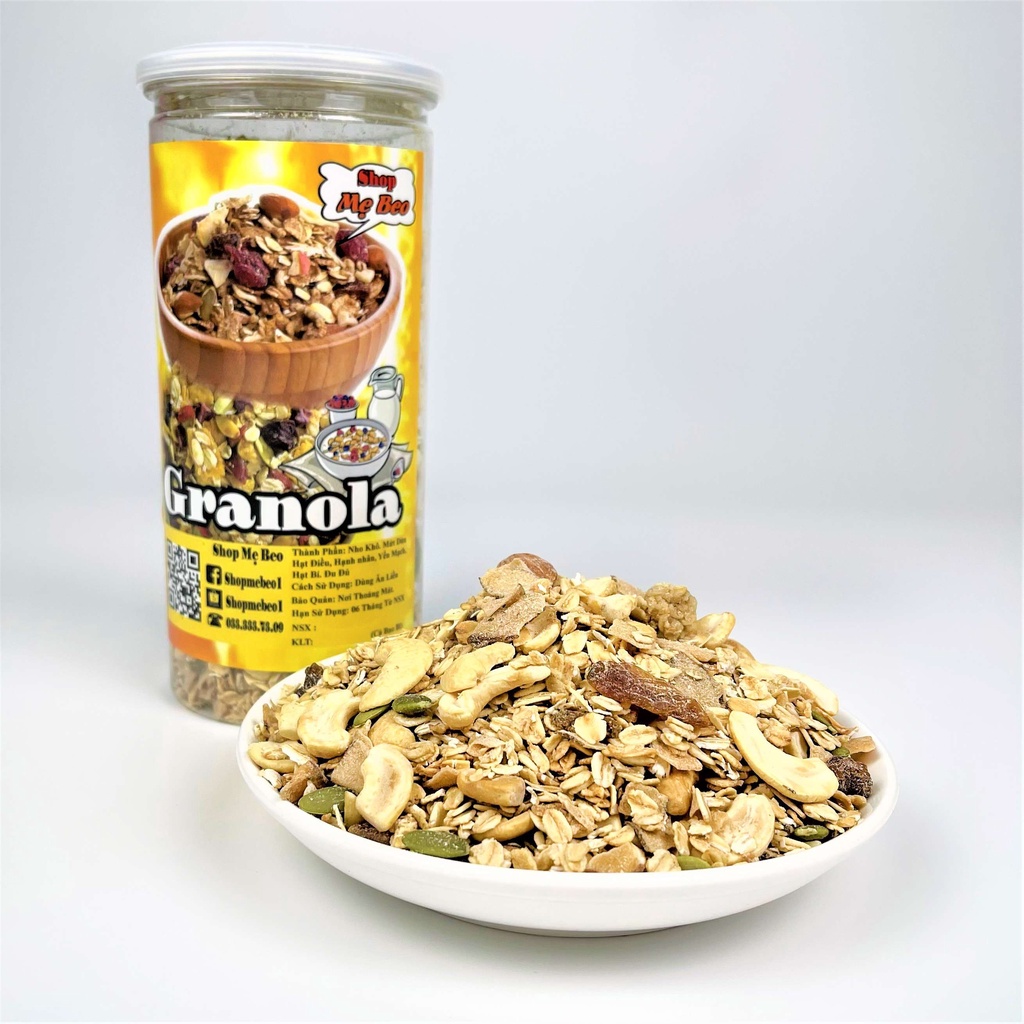 Granola giảm cân ăn kiêng siêu hạt dinh dưỡng Yến Mạch 500gr