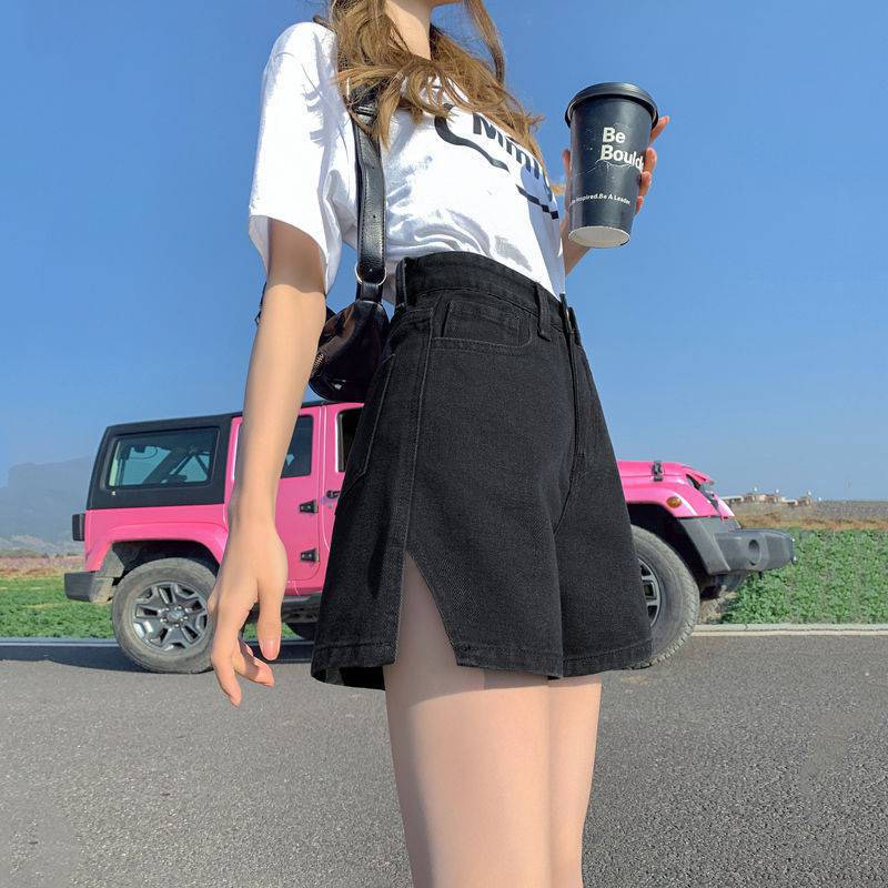 Quần short jean lưng cao xẻ gấu năng động trẻ trung - LK028