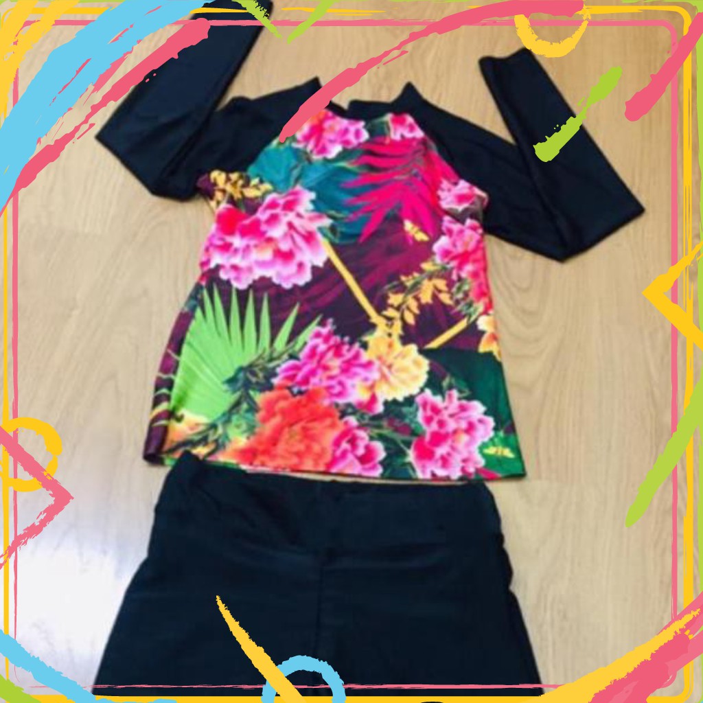 tuan00006 Áo tắm dài tay che bụng với quần đùi tuan00006