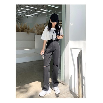Quần jeans nữ rách 2 gối TREND JEANStạo sư cá tính năng động hottrend 2022