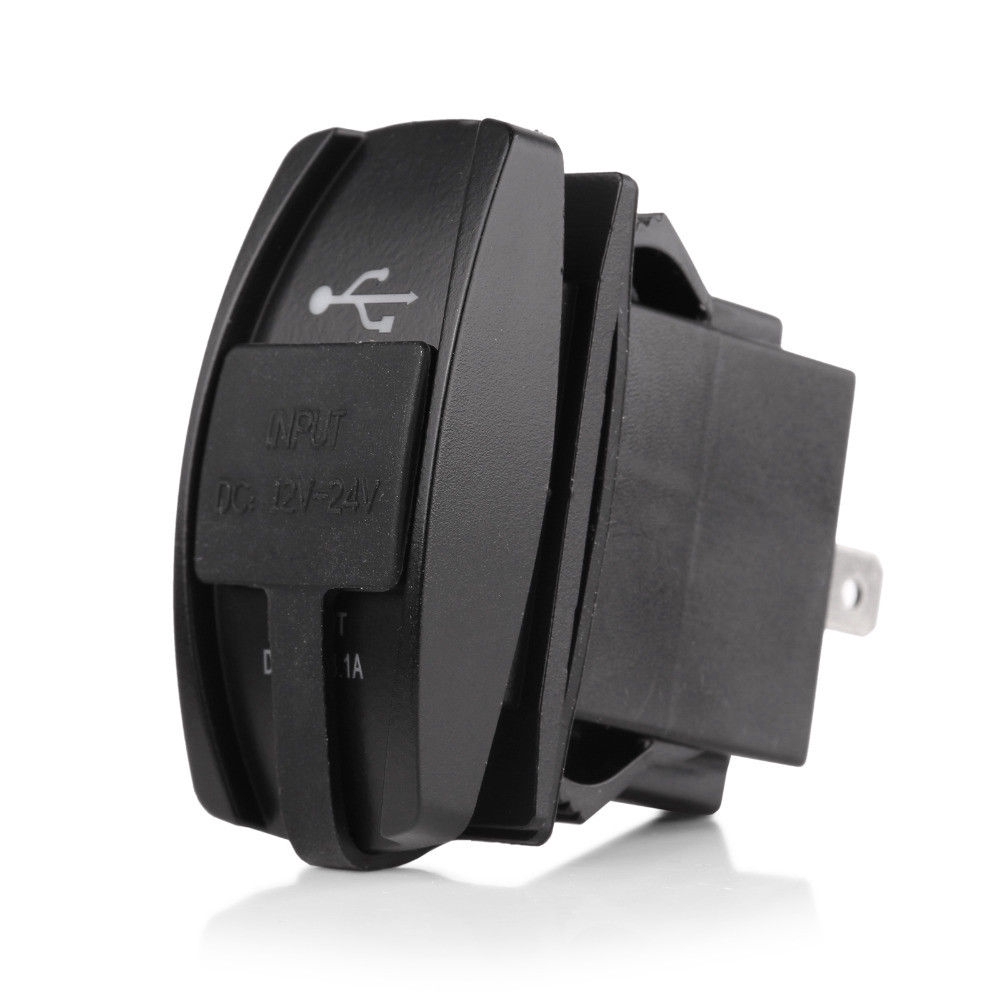 Đế sạc điện thoại trên xe hơi DC 12V-24V 2 cổng USB 3.1A
