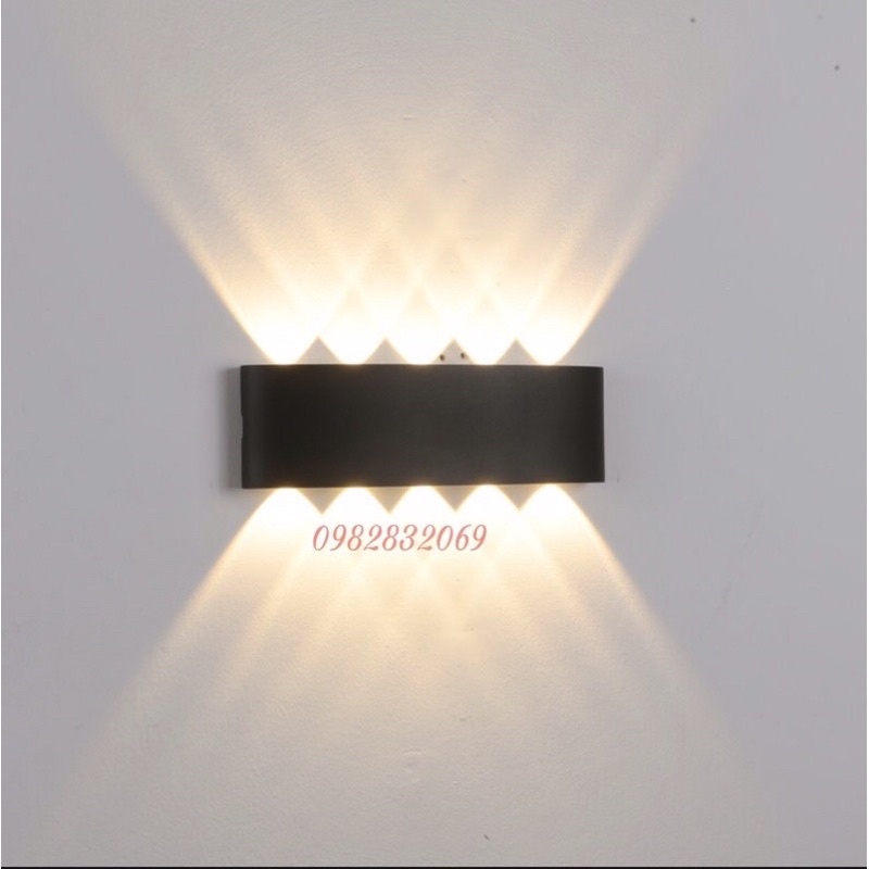 Đèn Led Hắt Tường Chiếu Sáng 2 Đầu 6 Tia , 8 Tia 10 Tia ánh Sáng Vàng_Thân Đèn Hợp Kim Nhôm,Nguồn Đúc Chống Nước