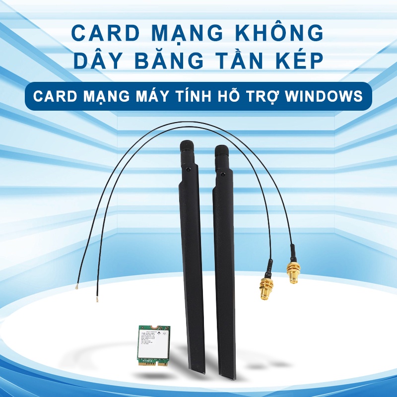 Card kết nối wifi cho Intel 9560 AC 9560NGW 1.73Gbps Wifi 802.11Ac 2 băng tần