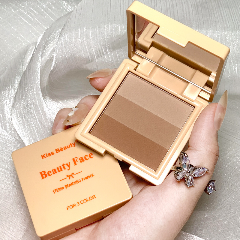 [Hàng mới về] Bảng Phấn Che Khuyết Điểm 3 Màu Kiss Beauty Thích Hợp Cho Người Mới Bắt Đầu