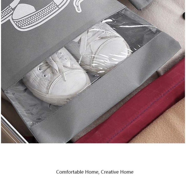 Túi đựng giày dép màu xanh biển có dây rút chống bụi 43x29cm